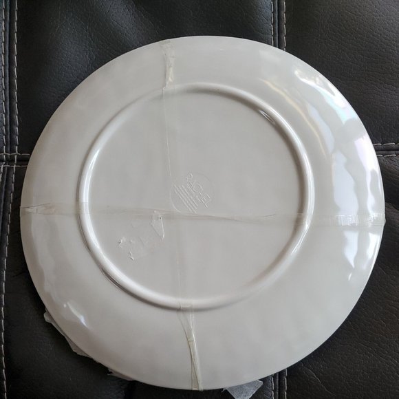 RACHEL ROY Set of 4 LEMON Melamine 11" DINNER PLATES Round NAVY YELLOW WHITE NWT - Picture 5 of 5